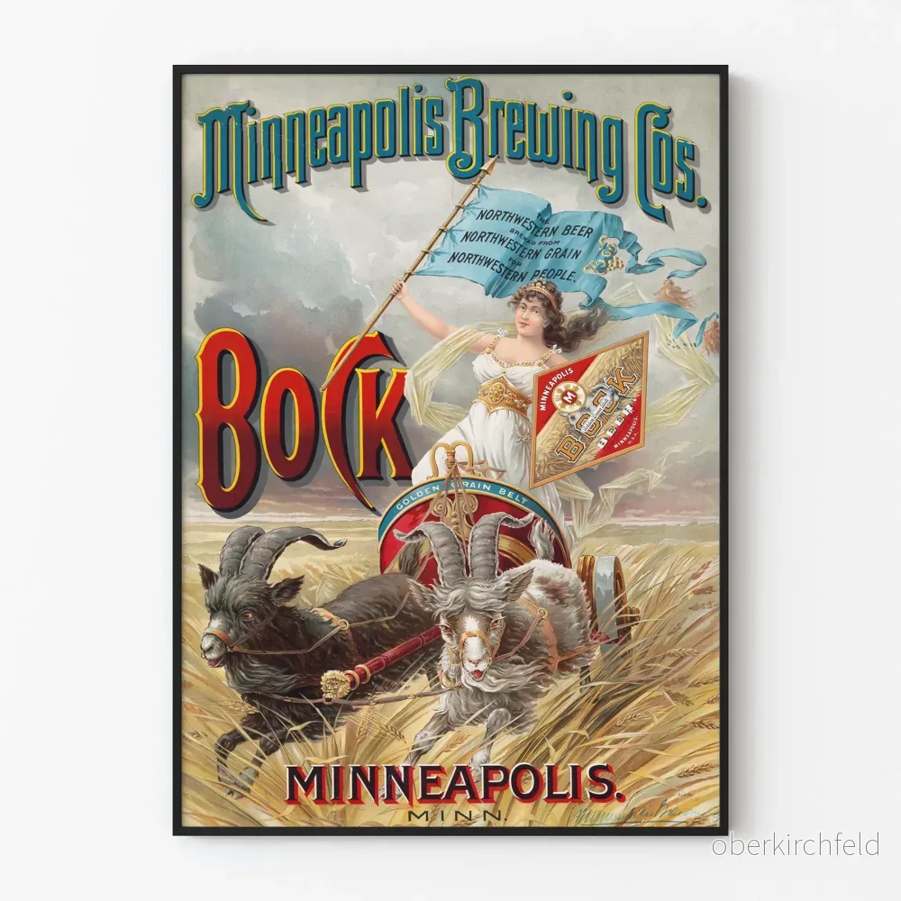 Vintageposter för Minneapolis Brewing Co. Bocköl