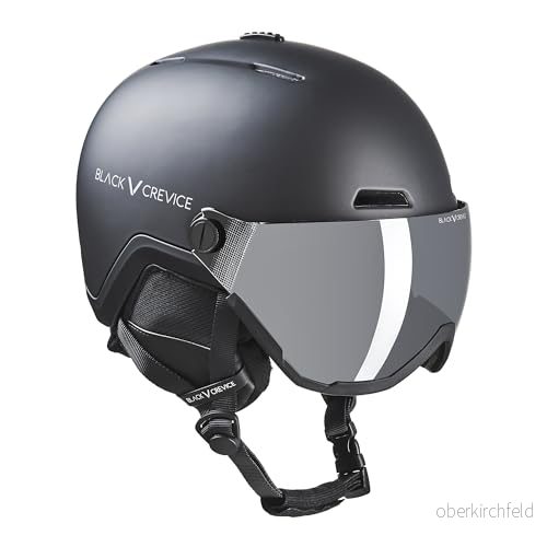 Black Crevice Davos skidhjälm med visir svart, L (5961 cm) 9120127781642