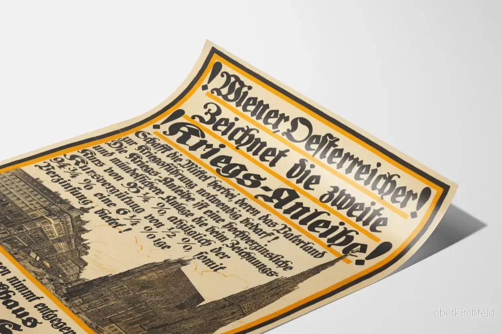 Vintageposter för andra utgivningen av krigsobligationer med utsikt över Stephansplatz - Bild 3