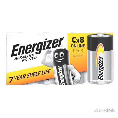 Energizer batterier, C Power alkalisk, 8 stycken 7638900440416