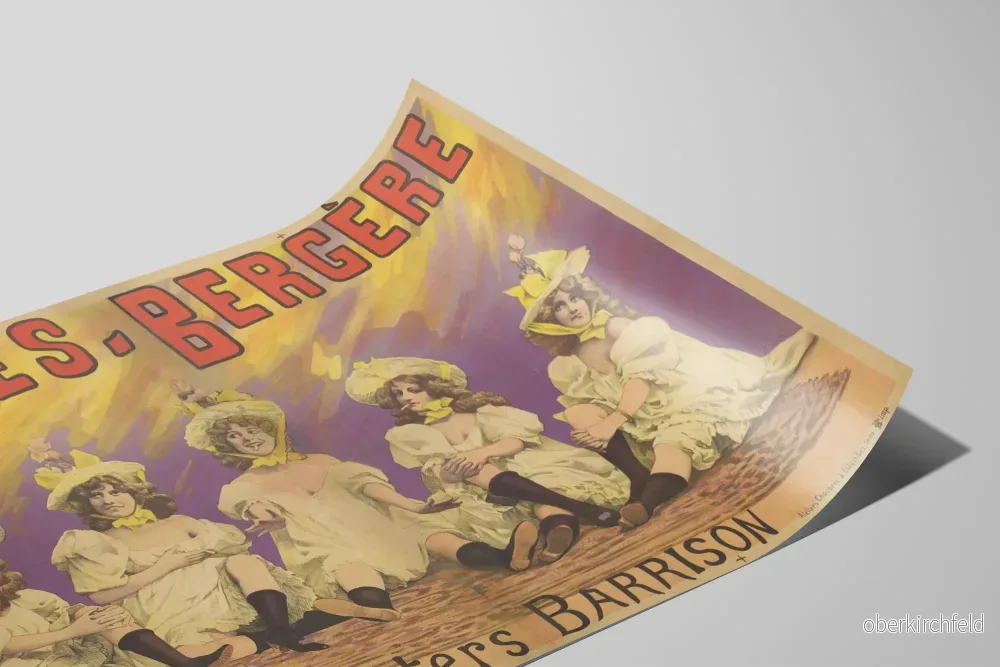Vintageposter Folies Bergère Les Sisters Barrison - Retro väggdekoration - Bild 2
