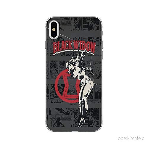 ERT GROUP mobiltelefonfodral för Apple Iphone XS Max originalt och officiellt licensierat Marvel mönster Black Widow 006 Vit anpassad till formen på mobiltelefonen, fodral tillverkad av TPU plast 5903537660547