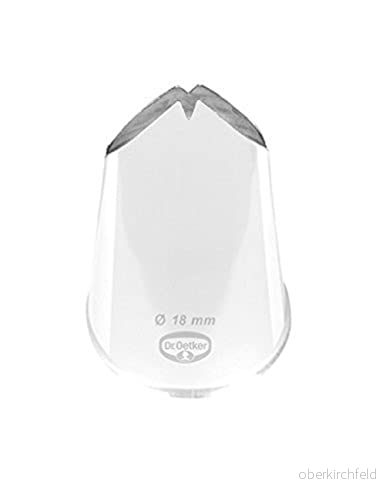 Dr. Oetker Bladtyll, 18 mm, bladpip från tylltillverkningen, baktillbehör för dekoration (färg: silver), kvantitet: 1 styck 4044935035276