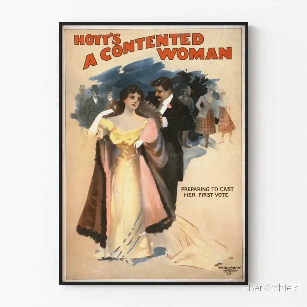 Vintageposter A Contented Woman - Retro väggdekoration
