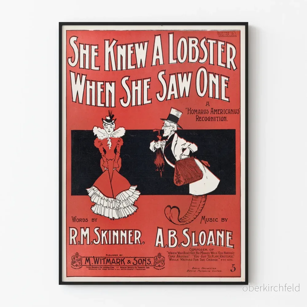 Vintageposter She Knew a Lobster dekorativ