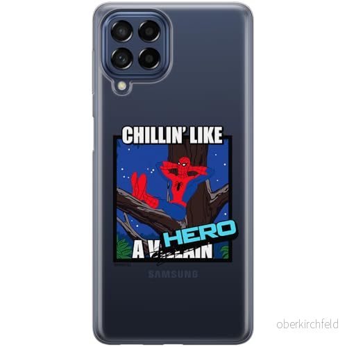 ERT GROUP mobiltelefonfodral för Samsung M53 5G originalt och officiellt licensierat Marvel mönster Spider Man 033 optimalt anpassad till formen på mobiltelefonen, gedeeltelijk transparant 5905795009175