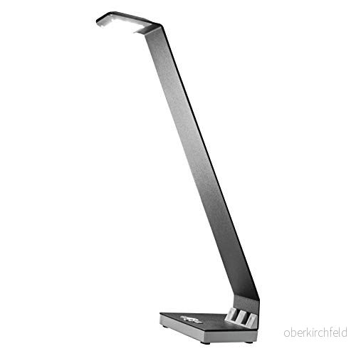 EMOS Alvin dimbar LED-skrivbord, neutralt vitt, ekonomiskt 3 W bord 200 lm ljusstyrka, metall nattdukens strömförsörjning/svart läslampa, 4 000 K, ögonskydd, aluminium 8592920088227