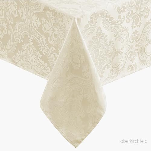 Elrene damast bordsduk 52" x Elfenben 739550332681
