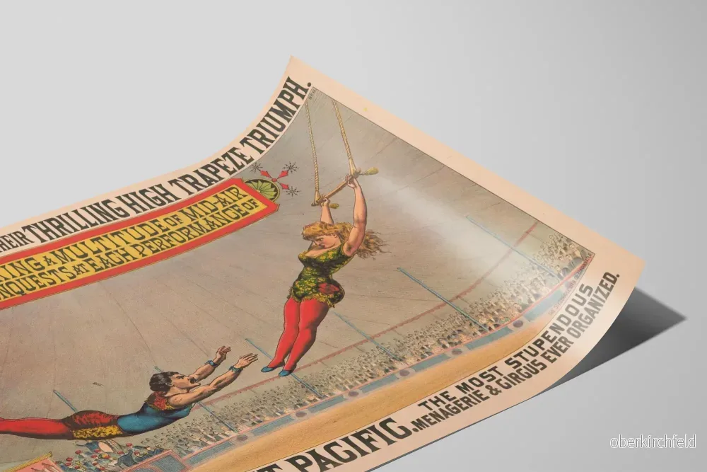 Vintageposter av trapetskonstnärerna Idaletta och Wallace på cirkus - Bild 2