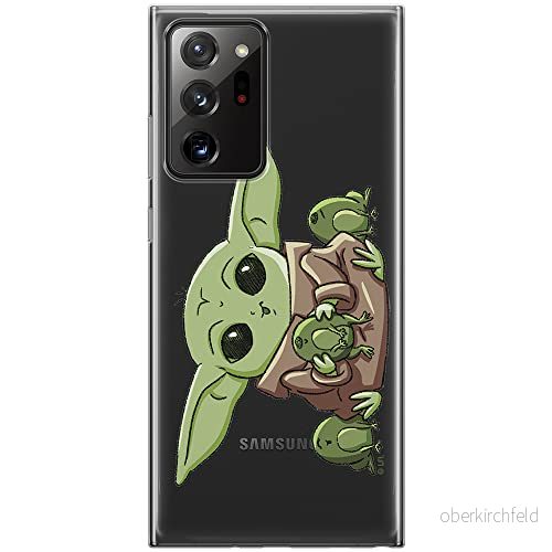 ERT GROUP mobiltelefonfodral för Samsung GALAXY NOTE 20 ULTRA originalt och officiellt licensierat Star Wars mönster Baby Yoda 014 anpassad till formen på mobiltelefonen, gedeeltelijk transparant 5904805055669