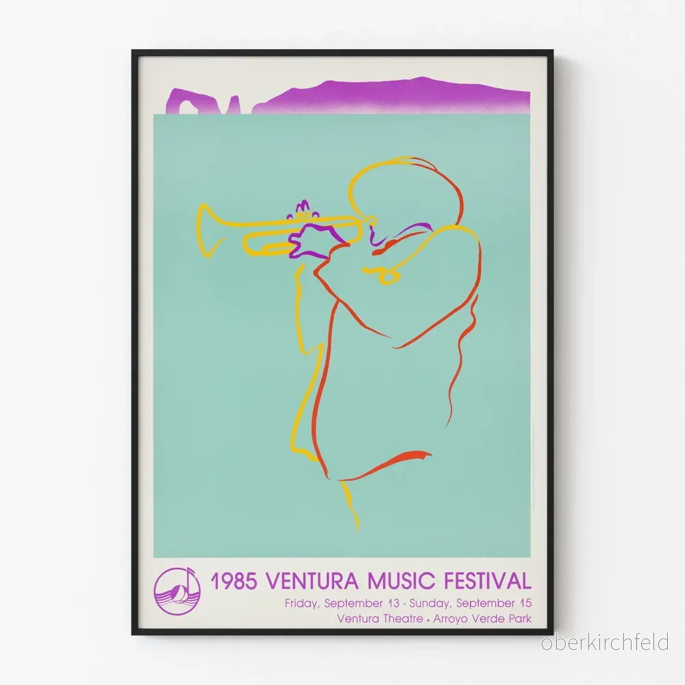 Vintageposter 1985 Ventura Music Festival väggdekoration