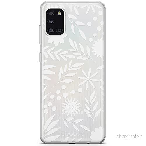 ERT GROUP mobiltelefonfodral för Samsung A31 originalt och officiellt licensierat Babaco mönster Flowers 023 Vit optimalt anpassad till formen på mobiltelefonen, gedeeltelijk transparant 5904805806254