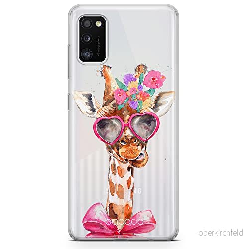 ERT GROUP mobiltelefonfodral för Samsung A41 originalt och officiellt licensierat Babaco mönster Giraffe 002 optimalt anpassad till formen på mobiltelefonen, gedeeltelijk transparant 5903040466643