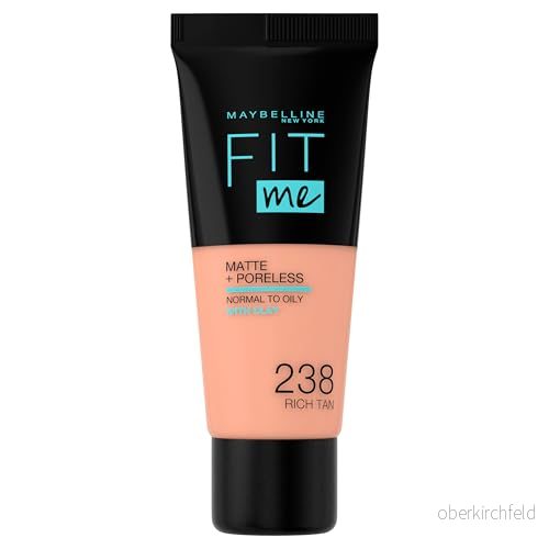 Maybelline New York FIT ME Matte & Poreless Makeup Foundation, Storlek: 30 ml, 238 rich tan 3600531395544