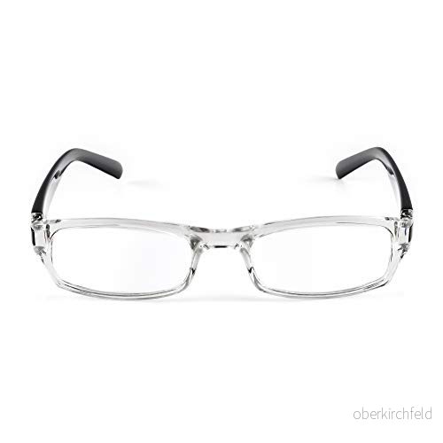 Contacta, Afrika Läsglasögon för män och kvinnor, praktiska varje ansikte, halvgenomskinlig ram glänsande stavar, dioptrar 3,50, kristallfärg, förpackning med glasögonfodral, 17 g 8054529513635