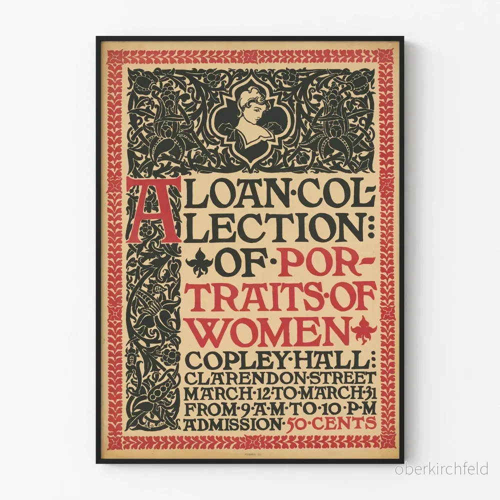 Vintageposter Samling av kvinnoporträtt
