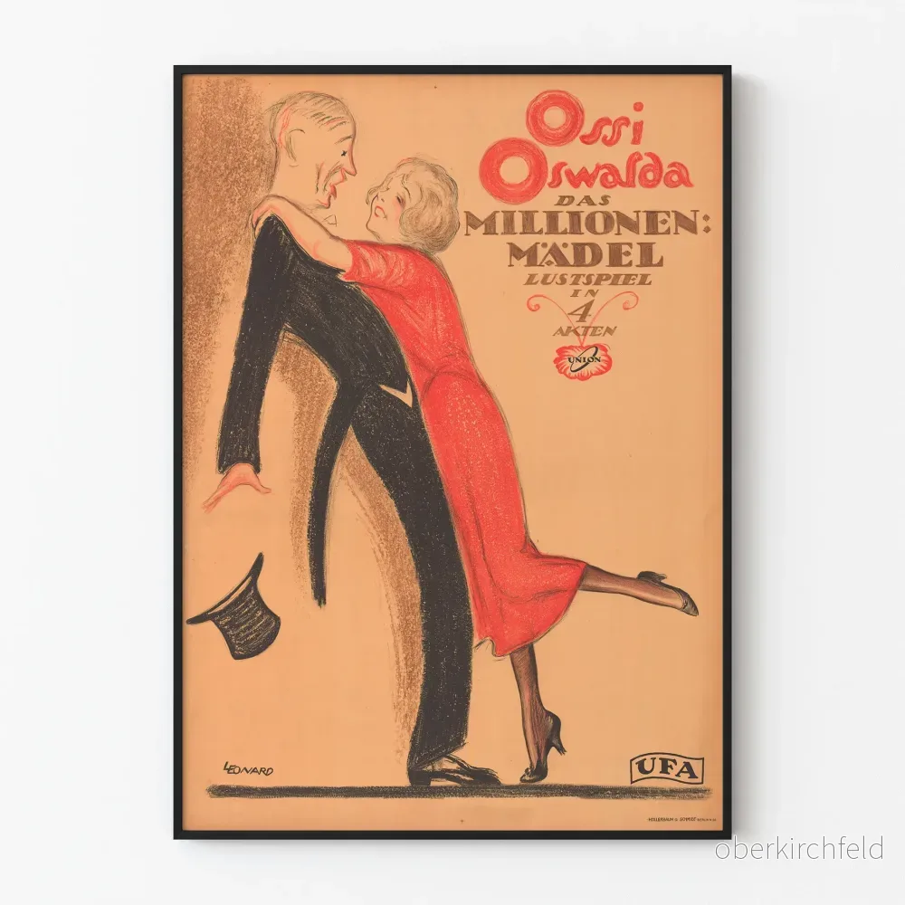 Vintageposter av Ossi Oswalda "Das Millionen Mädel"