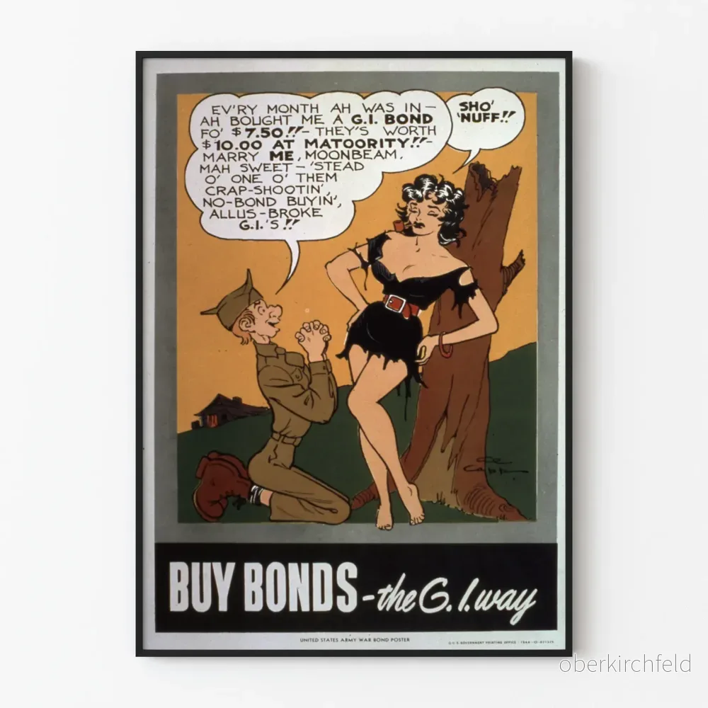 Vintageposter Buy Bonds - Väggdekoration G.I. Bond