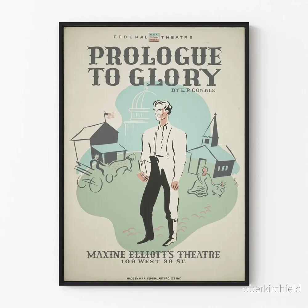 Poster Prologue to Glory Théâtre Américain vintage