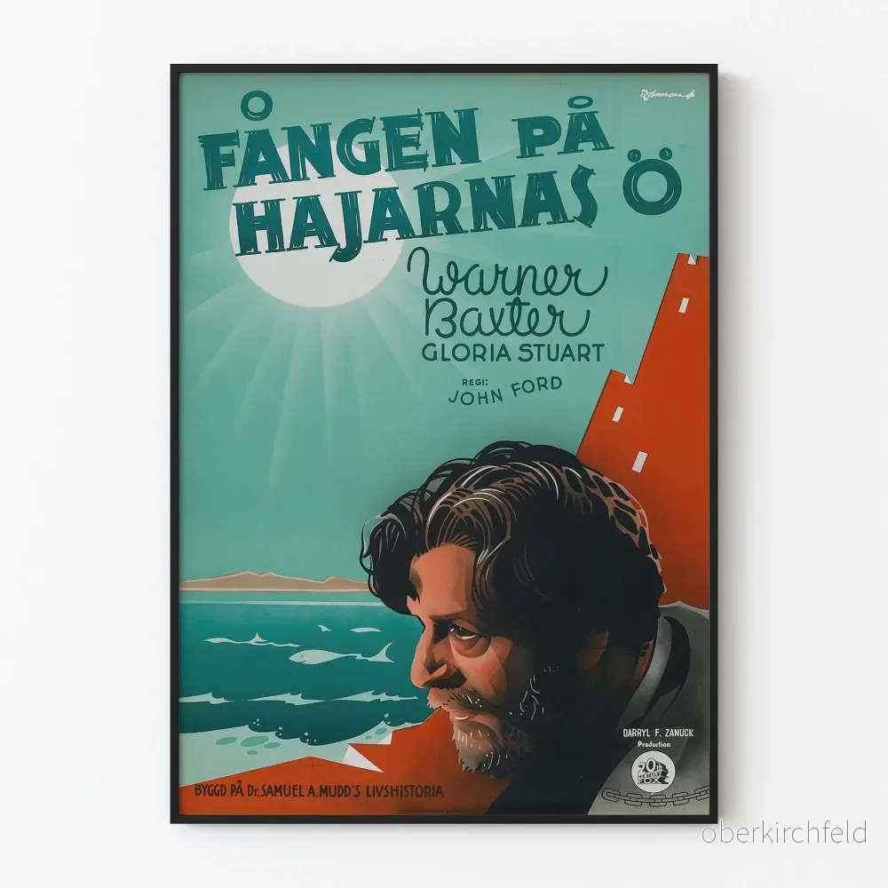 Vintageposter av Prisoner of Shark Island - Filmväggdekoration