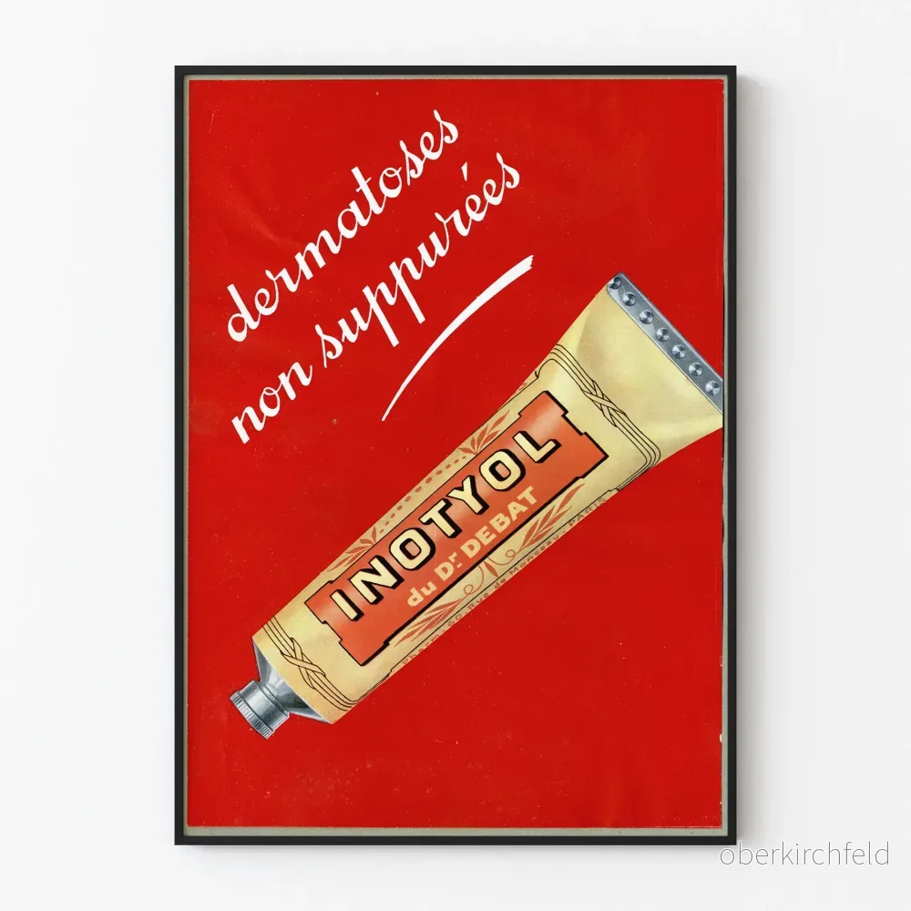 Vintageposter Inotyol – Väggdekoration för dermatologiska produkter Vintageposter Inotyol – Väggdekoration för dermatologiska produkter