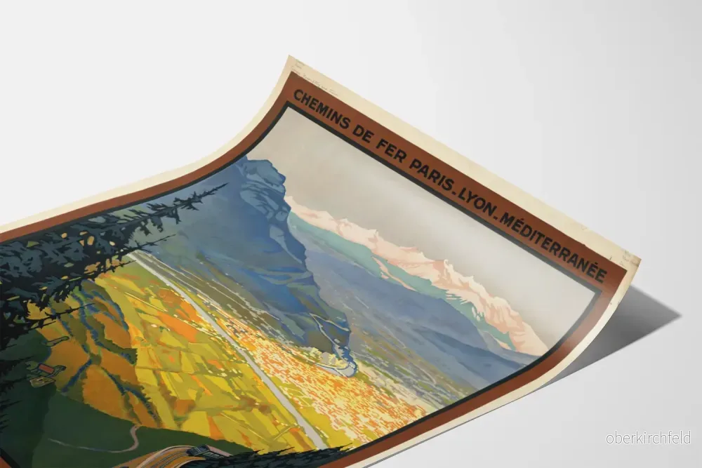 Vintageposter Grenoble Tjänster Automobilväg Alpvägen - Bild 3