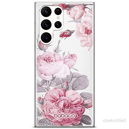 ERT GROUP mobiltelefonfodral för Samsung S22 ULTRA originalt och officiellt licensierat Babaco mönster Flowers 050 optimalt anpassad till formen på mobiltelefonen, gedeeltelijk transparant 5905131348593