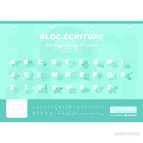 Clairefontaine 108242C ett block för skrivning, kalligraph, perforerad, 4 hål, 160 sidor, 21 x 29, 7 cm, 90 g, dubbla rader 3 mm, vertikalt avstånd, italienskt format 3210331082423