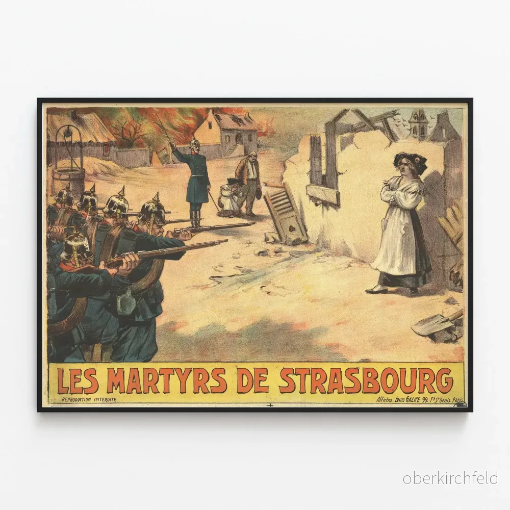Vintageposter av Strasbourg-martyrerna - Historisk väggdekoration