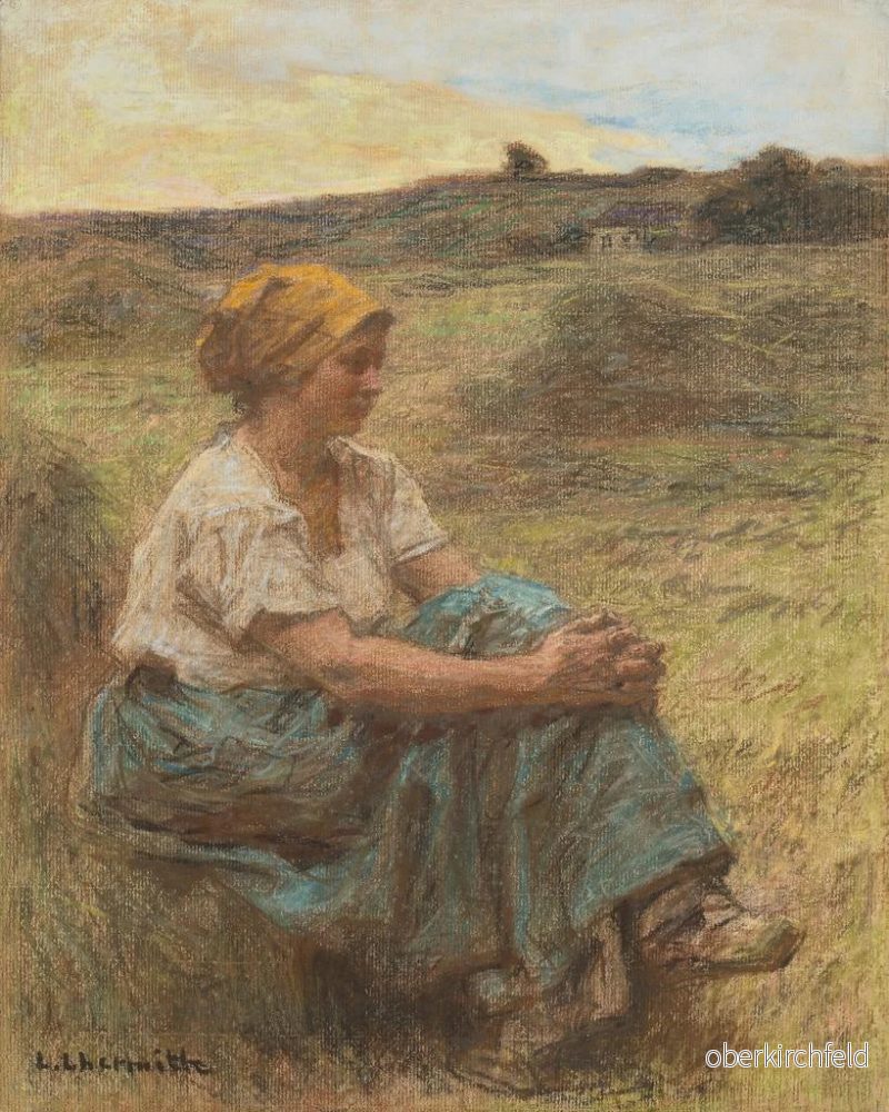 Målning Moissonneuse på kvällen vid Mont - Saint - Pré - Léon Augustin Lhermitte | Konsttryck - Bild 2
