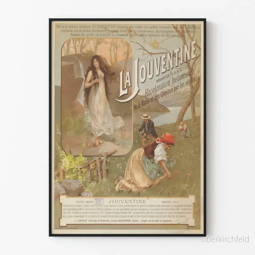 Vintageposter La Jouventine – Snabbfärgning av skägg och hår Vintageposter La Jouventine – Snabbfärgning av skägg och hår