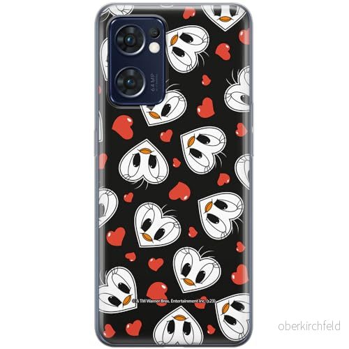 ERT GROUP mobiltelefonfodral för Oppo RENO 7 5G originalt och officiellt licensierat Looney Tunes mönster Tweety 018 optimalt anpassad till formen på mobiltelefonen, fodral tillverkad av TPU plast 5905795121877