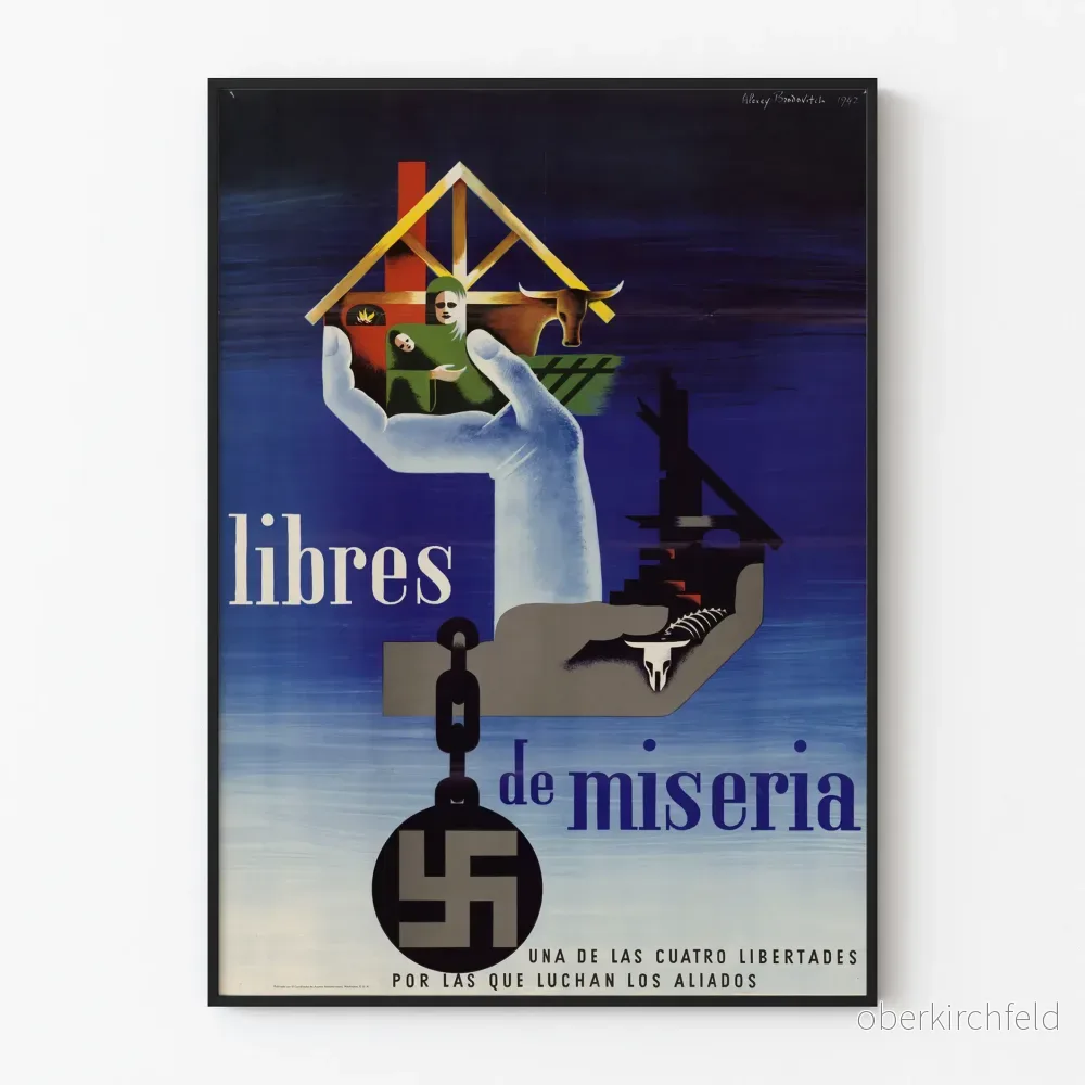 Vintageposter 'Libres de miseria' - Inspirerande väggdekoration