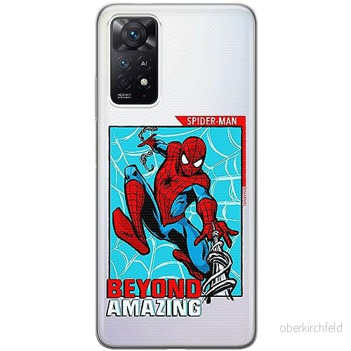 ERT GROUP mobiltelefonfodral för Xiaomi REDMI NOTE 11 PRO 5G/ 4G originalt och officiellt licensierat Marvel mönster Spider Man 041, gedeeltelijk transparant 5905795016746