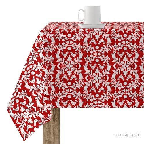 BELUM bordsduk jul anti fläckar Resinerat rektangulärt bord Hartad (Mjukgjord takt) Mantel Bordsskiva (100X140 cm) 8434563957259