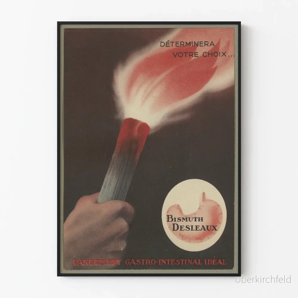 Vintageposter för mag- och tarmbandage Bismuth Desleaux
