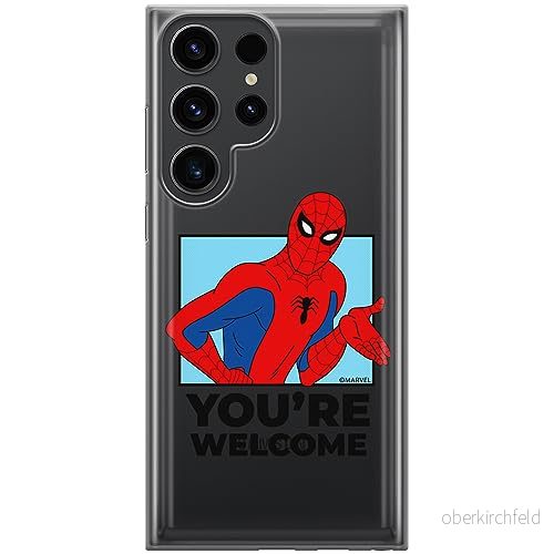 ERT GROUP mobiltelefonfodral för Samsung S23 ULTRA originalt och officiellt licensierat Marvel mönster Spider Man 030 optimalt anpassad till formen på mobiltelefonen, gedeeltelijk transparant 5905795007294