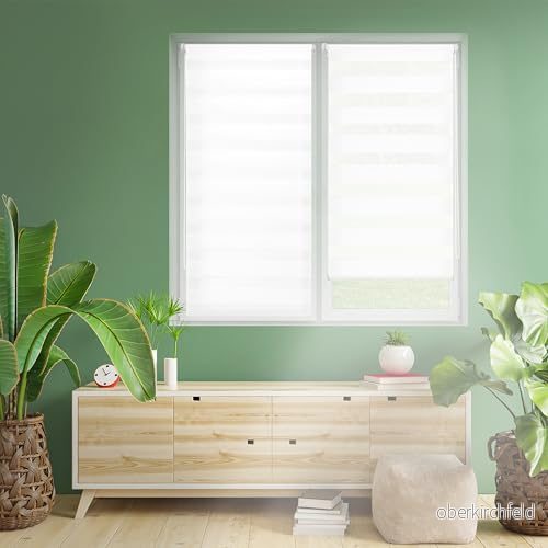 Blindecor Indus dubbelrullgardin klämfix utan borrning duo rullgardin vit 87 x 180 cm bredd längd) tygstorlek 84 175 8434363288720