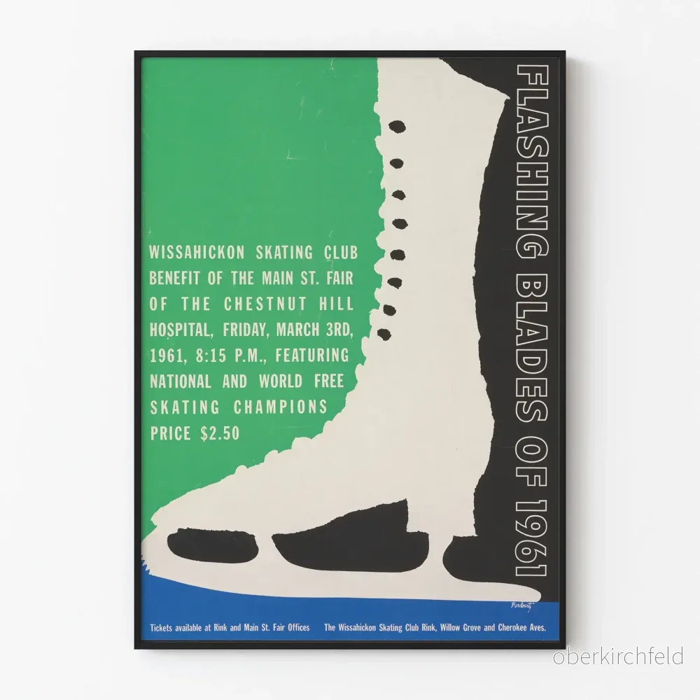 Vintageposter för konståkning Flashing Blades från 1961