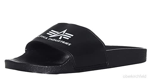 Alpha Industries Bekväma badtofflor för herrar Black 4059146511518