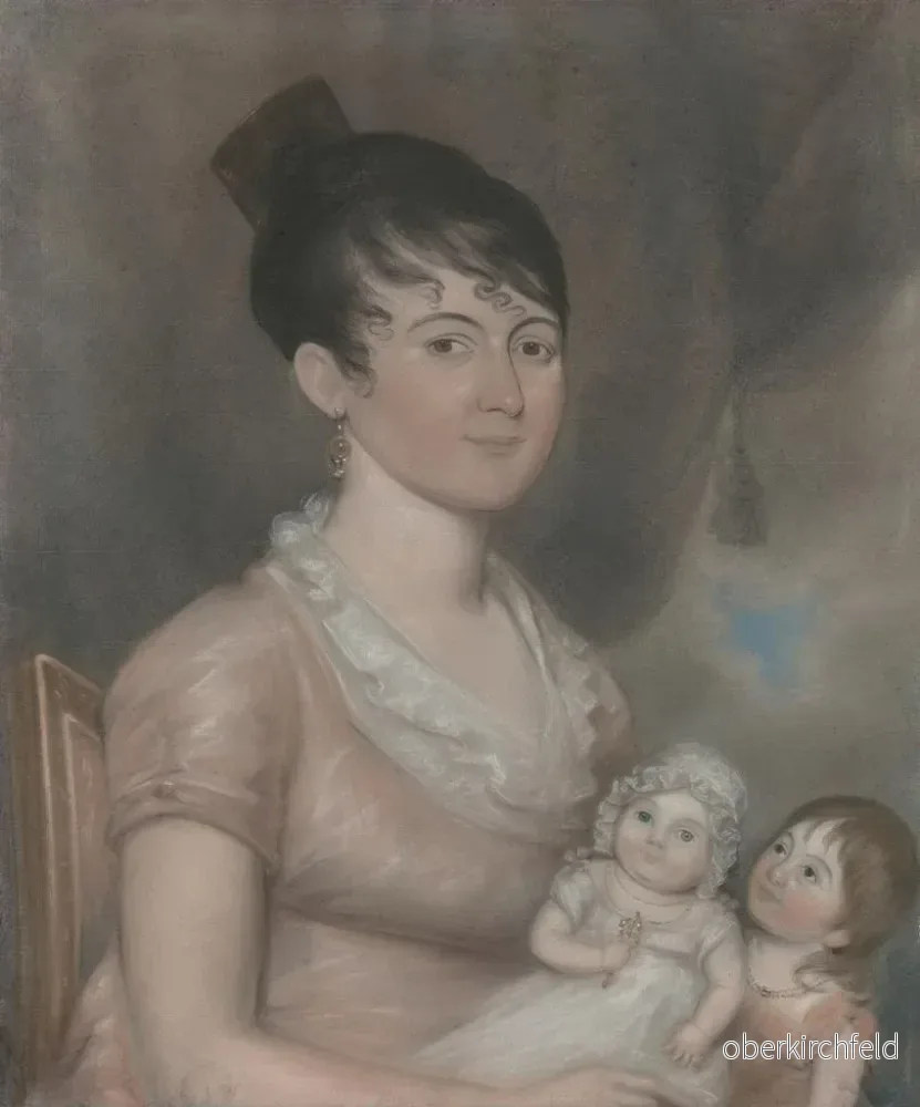 Målning Anna Margaret Blake och hennes två barn - Anonym - Bild 2