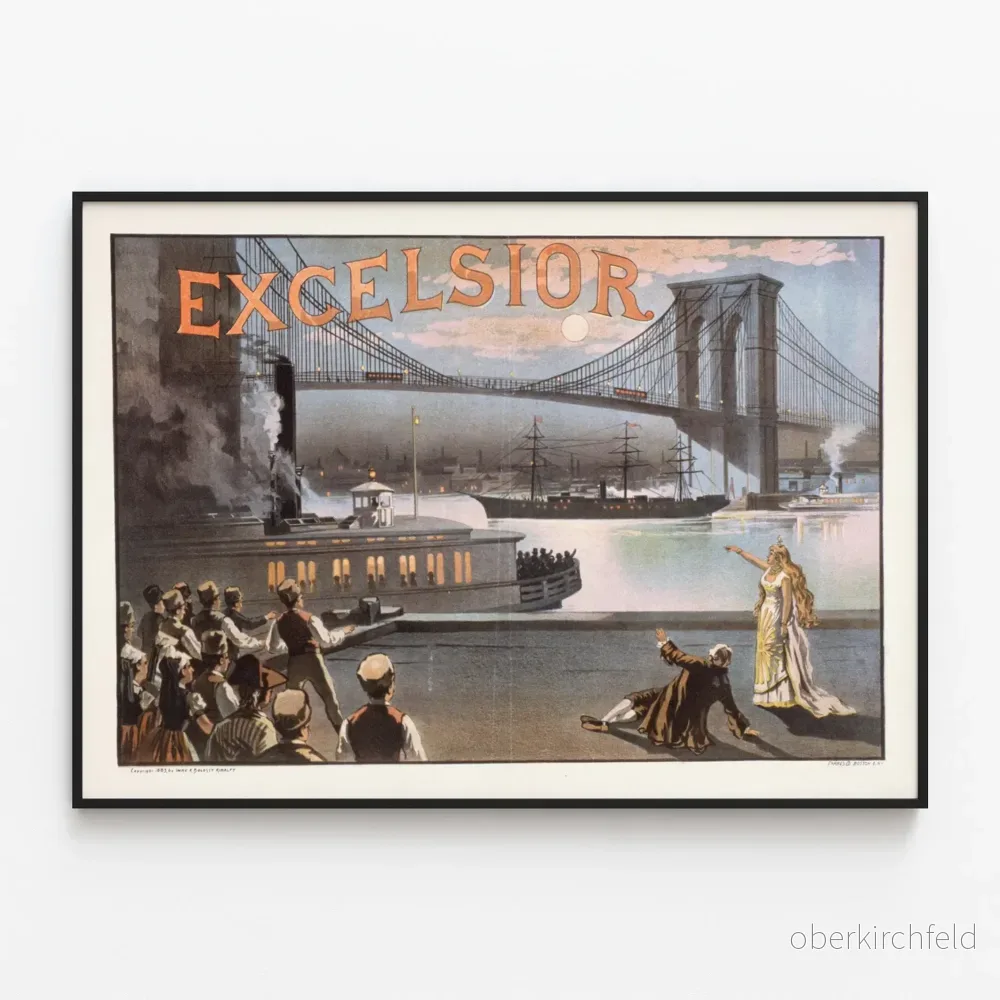 Vintageaffisch Excelsior Pont och Båt