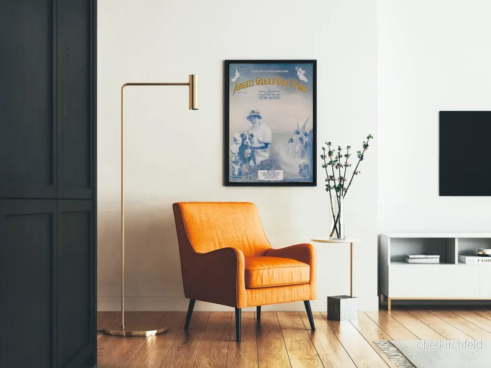 Vintageposter Angels Guard Thee I Pray – Poetisk och nostalgisk väggdekoration - Bild 2