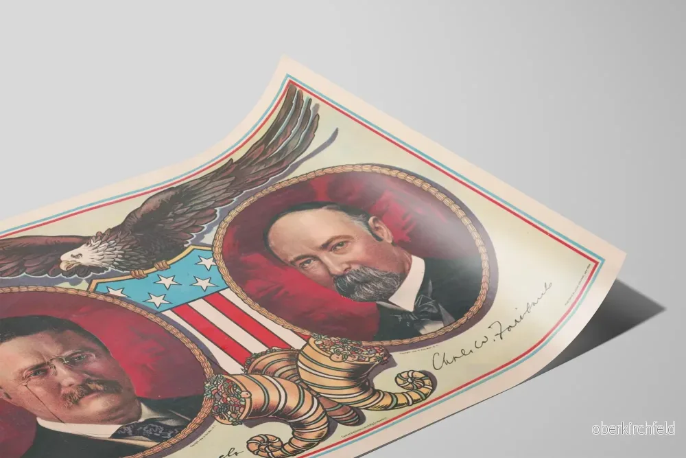 Vintageposter av Theodore Roosevelt och Charles W. Fairbanks med Amerikansk örn - Bild 2