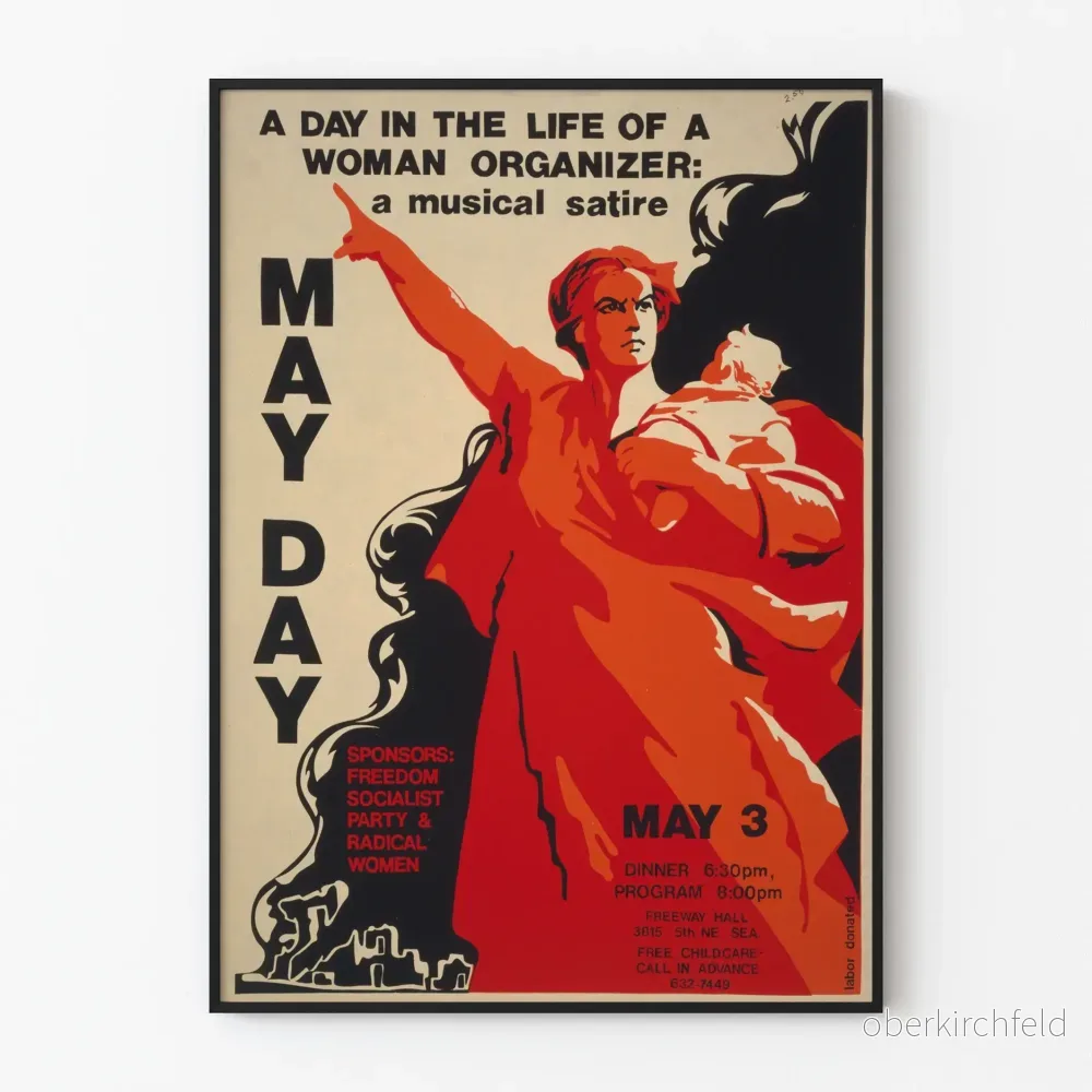 May Day-poster - musikalisk satir om en kvinnas liv som arrangör