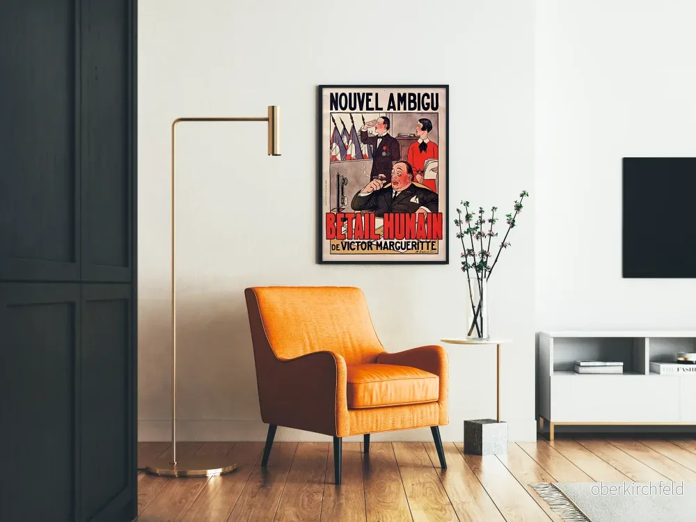 Victor Margueritte - Poster av den nya Ambigu Bétail Humain - Vintage väggdekoration - Bild 2