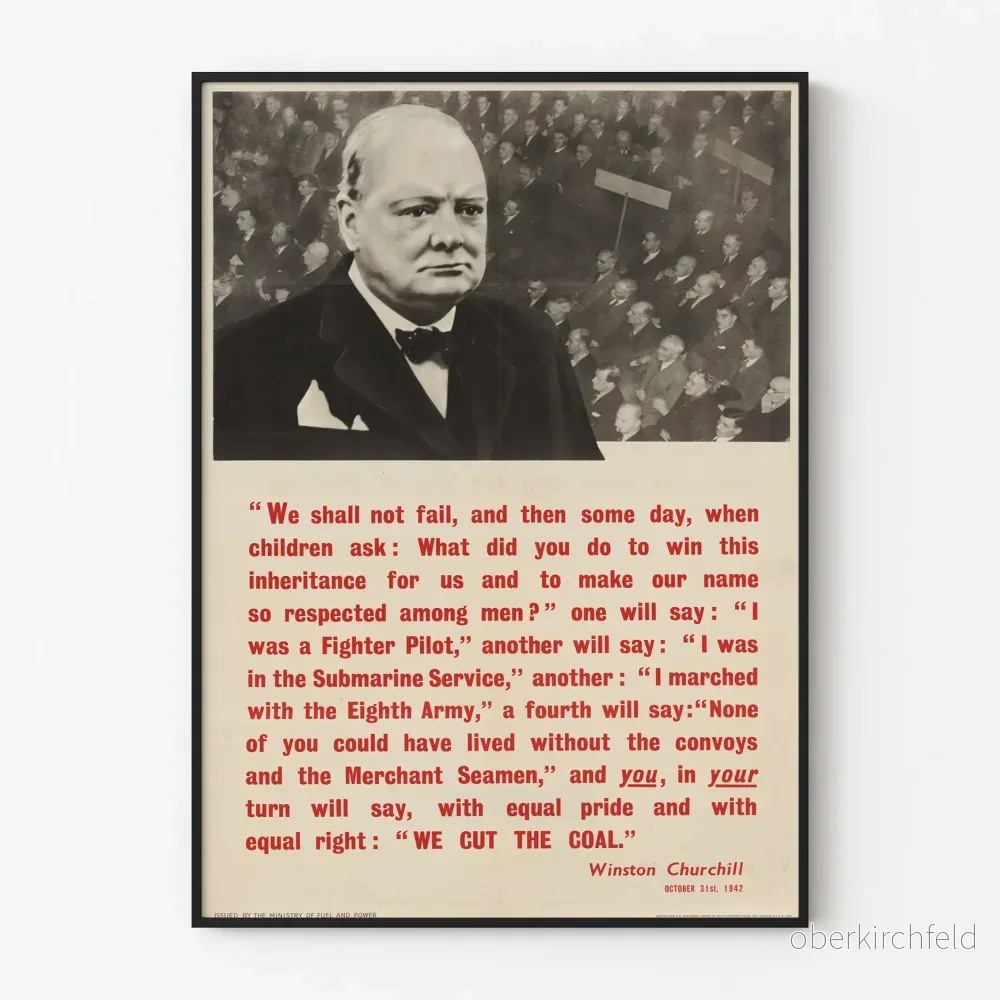 Historisk poster Winston Churchill Vi kommer inte att misslyckas 1942