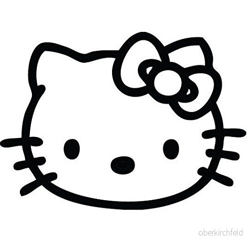 Ambiance Live väggtatuering Hello Kittys ansikte 29 x 40 cm, svart 5415231253449