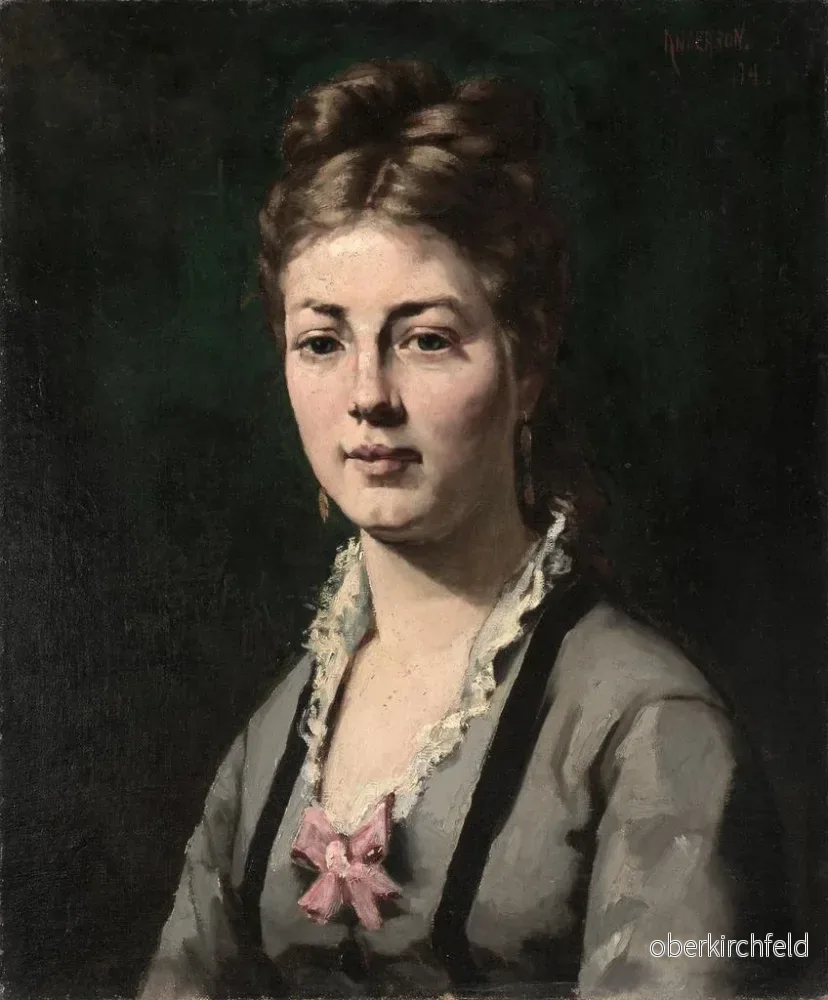 Målning av en kvinnas porträtt - Abraham Archibald Anderson | Konsttryck - Bild 2