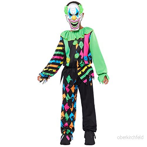 amscan 9917874 Pojkar Halloween Funhouse Skräck Clown Maskeraddräkt, Multi, 4 6 år 194099135818